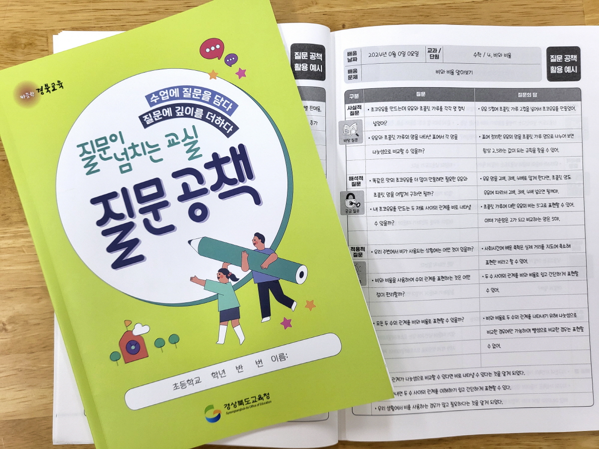 경북교육청, 매월「질문 공책」 활용 우수 학생 선정
