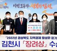 김천시, 「2022년도 지역경제 활성화」 장려상 수상  
